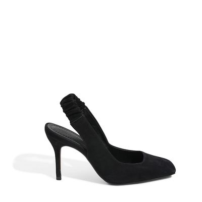 Scarpin Camurça Slingback Preto