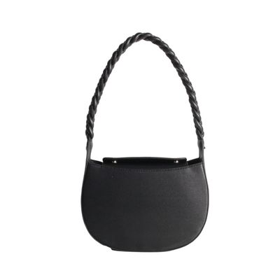 Bolsa Média Meia Lua Trançada Preta