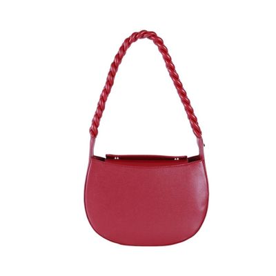 Bolsa Média Meia Lua Trançada Vermelha