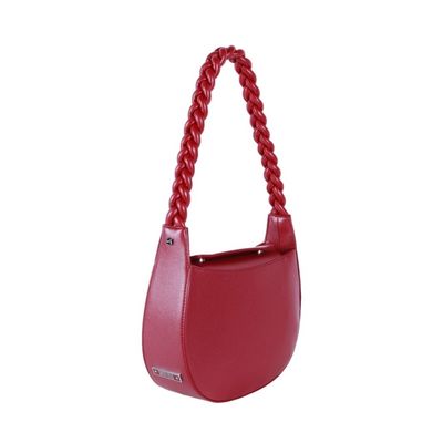 Bolsa Média Meia Lua Trançada Vermelha