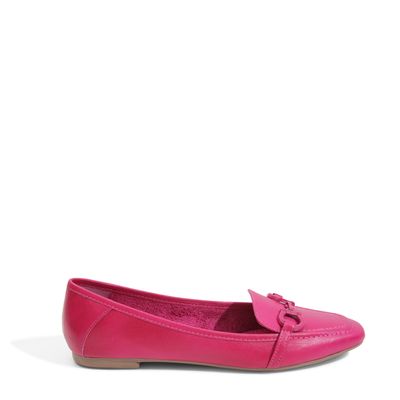 Mocassim Couro Corrente Pink