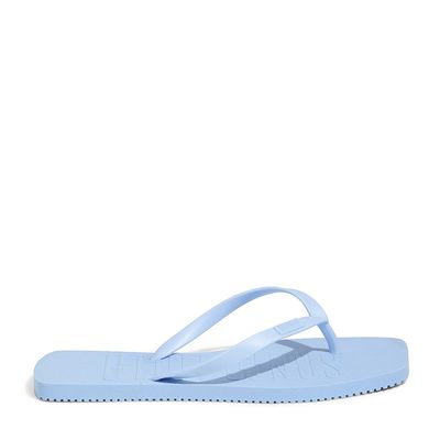 Flip Flop Emborrachada Bico Quadrado Azul Claro
