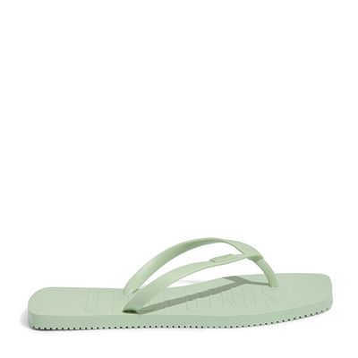 Flip Flop Emborrachada Bico Quadrado Verde Claro