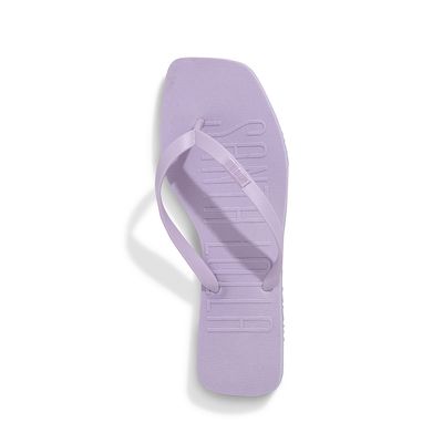 Flip Flop Emborrachada Bico Quadrado Lilás