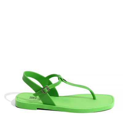 Rasteira Thong Borracha Verde