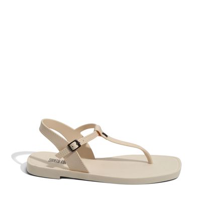 Rasteira Thong Borracha Off White