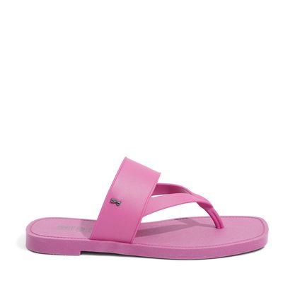 Flip Flop Tira Bico Quadrado Rosa