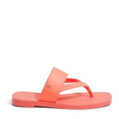 Flip Flop Tira Bico Quadrado Laranja