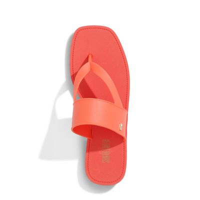 Flip Flop Tira Bico Quadrado Laranja