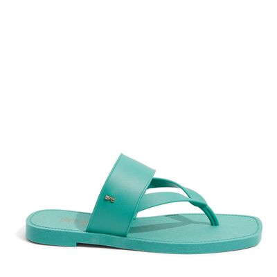 Flip Flop Tira Bico Quadrado Verde Água