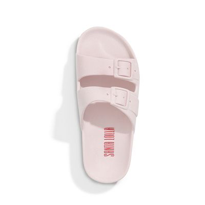 Sandália Slide Infantil Rosa Claro Borracha Com Fivela