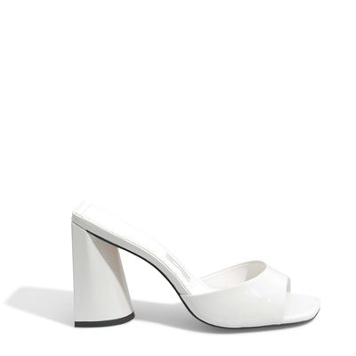 Mule Verniz Show Salto Alto Branca