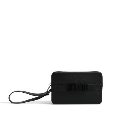 Clutch Borracha Preto Alça De Mão