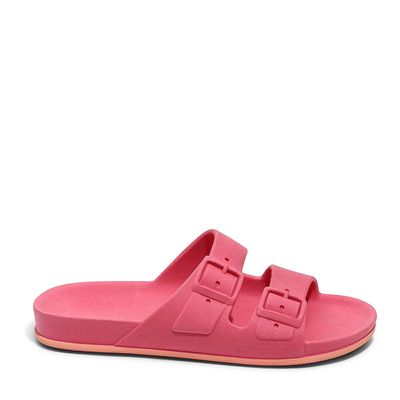 Slide Emborrachada Fivela Rosa Camélia