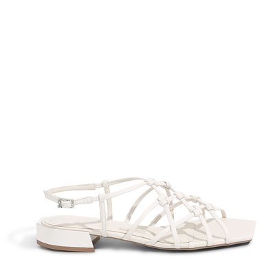 Rasteira Tira Cruzada Nó Off White