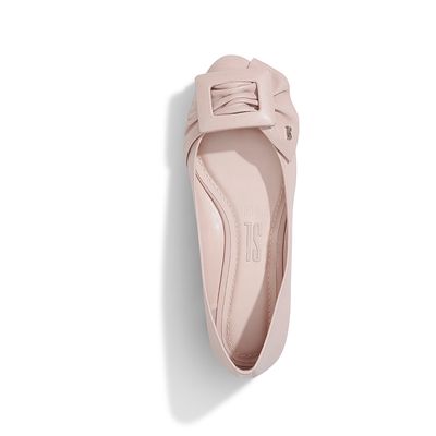 Sapatilha Couro Fivela Rosa