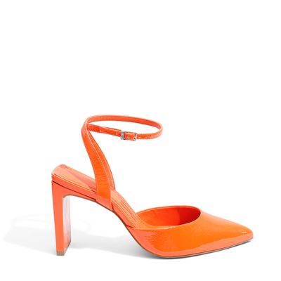 Scarpin Slingback Verniz Show Laranja