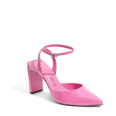 Scarpin Slingback Verniz Show Rosa