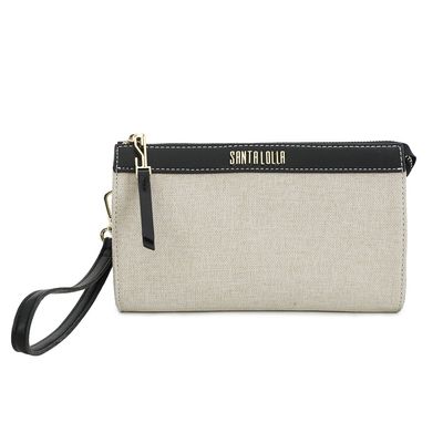 Clutch Linho Preto e Branco