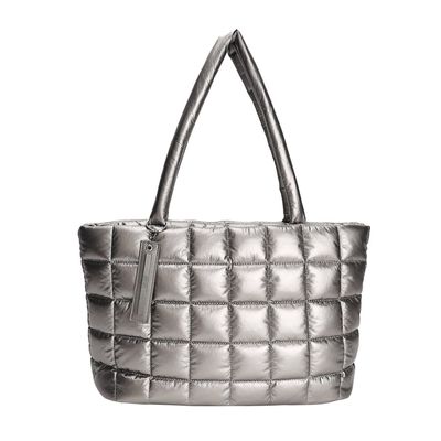 Bolsa Nylon Grande Matelassê Cinza