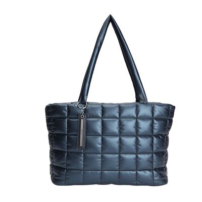 Bolsa Nylon Grande Matelassê Azul Marinho