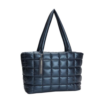 Bolsa Nylon Grande Matelassê Azul Marinho
