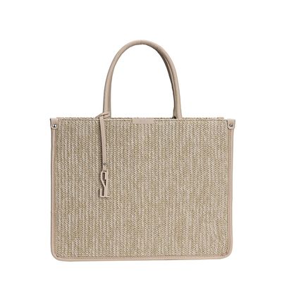 Bolsa Grande Palha Bege