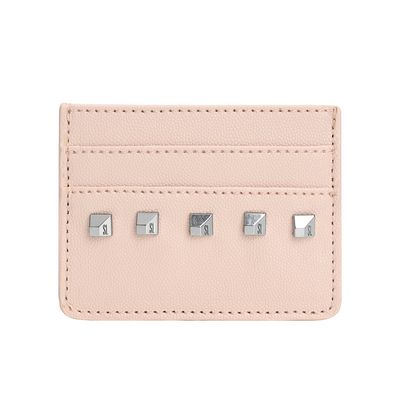 Porta Cartão Caviar Rebite Nude Rosado