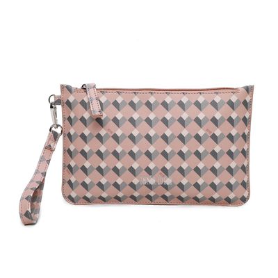 Clutch Risco Cubos Bege