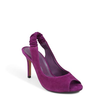 Peep Toe Slingaback Camurça Roxo