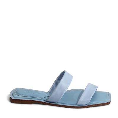 Rasteira Couro Duas Tiras Azul