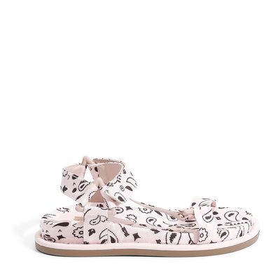 Rasteira Infantil Rosa Lona Bandada