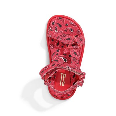 Rasteira Infantil Vermelho Lona Bandada