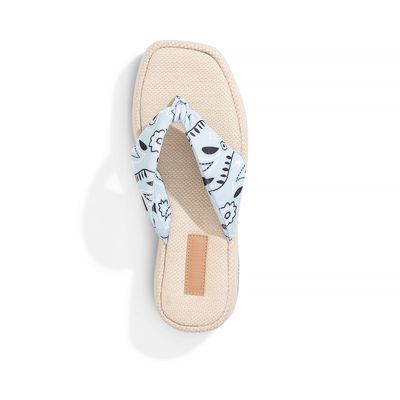 Rasteira Tecido Bandana Plataforma Azul