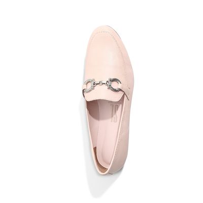 Mocassim Couro Corrente Rosa Claro