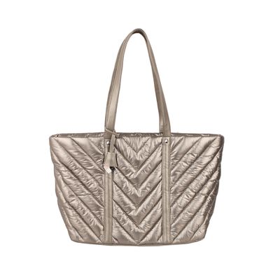 Bolsa Shopper Nylon Metalizada Cinza