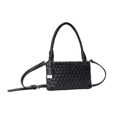 Bolsa Baguete Cubos Texturizada Preta
