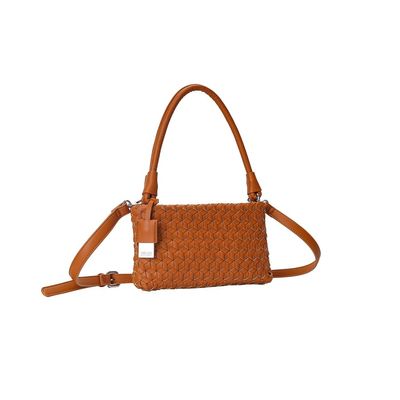 Bolsa Baguete Cubos Texturizada Caramelo