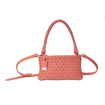 Bolsa Baguete Cubos Texturizada Rosa