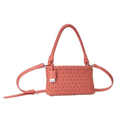 Bolsa Baguete Cubos Texturizada Rosa