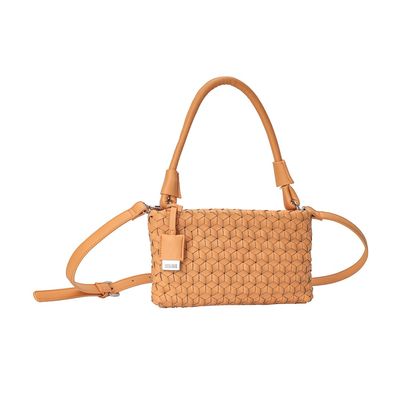 Bolsa Baguete Cubos Texturizada Hot Laranja Peach