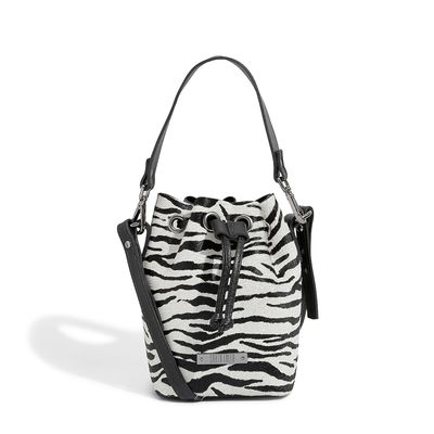 Bolsa Bucket Pelo Tigre Preto e Branco