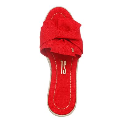 Espadrille Tecido Laço Vermelho