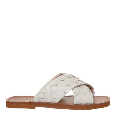 Rasteira New Couro Pelica Soft Tressê Off White