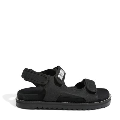 Rasteira Lona Velcro Preta