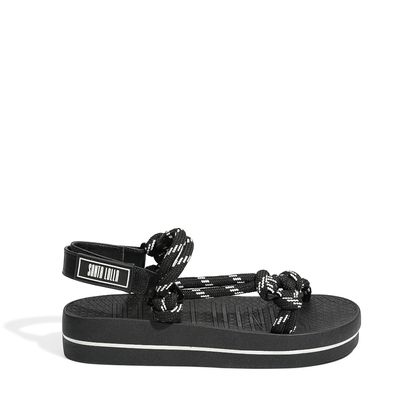 Rasteira Cordão Velcro Preta