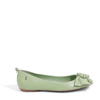Sapatilha Couro Fivela Redonda Verde
