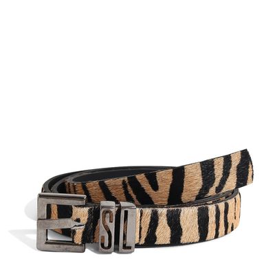 Cinto Couro Pêlo Tigre Bege