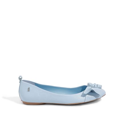 Sapatilha Couro Fivela Redonda Azul