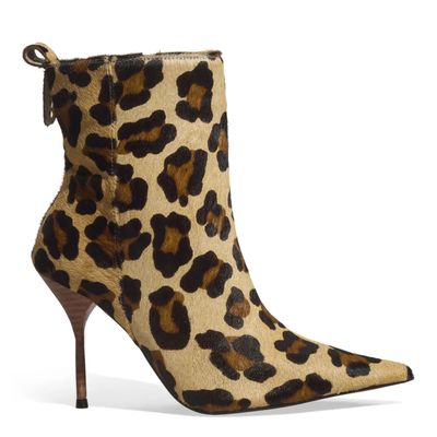 Bota Cano Médio Couro Estampa Pelo Onça